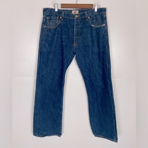 Levi's 501 Men's Jeans Size 36X29  Button Fly Straight Leg Cotton Egypt Blue - Picture 1 of 11